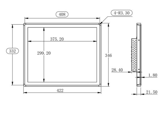 19-Inch Embedded Monitor for Security Panels, Industrial Equipment, Medical Displays, and Public Information Kiosks