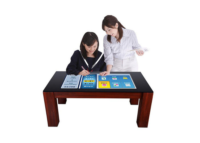 Waterproof Study Screen Coffee Table 43'' Interactive Kiosk Multi-Touch Screen Gaming Smart Coffee Table
