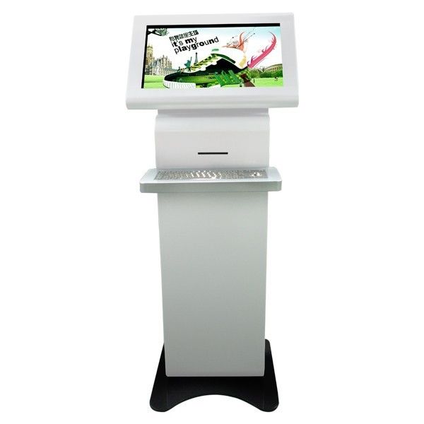 Infrared IR Touch Screen Monitor Floor Stand , Multimedia Free Standing Digital Signage