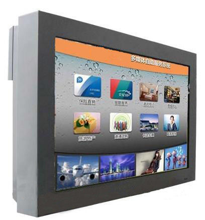 High Definition Wall Mount Digital Lobby Signage , Outdoor Touch Screen Advertising Kiosk