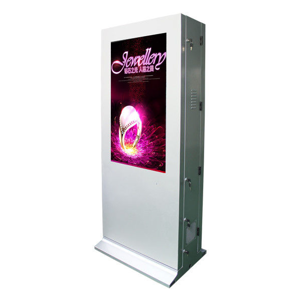 Wireless Wifi Stand Alone Digital Signage With Air - Conditioner , Floor Standing Touch Screen Kiosk
