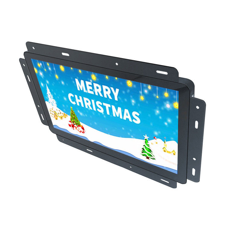 Multimedia Open Frame LCD Display Metal Housing Black Built - In Media Player