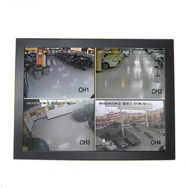 Black 15 Inch CCTV LCD Monitor Panel Wall Mount Wide Viewing Angle Low Consumption