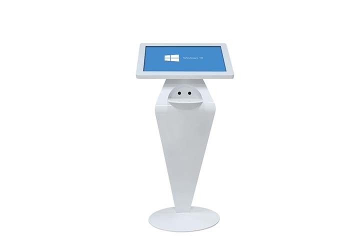 Customized 22 Inch Floor Stand White Color Touch Screen Interactive Kiosk For Hotel