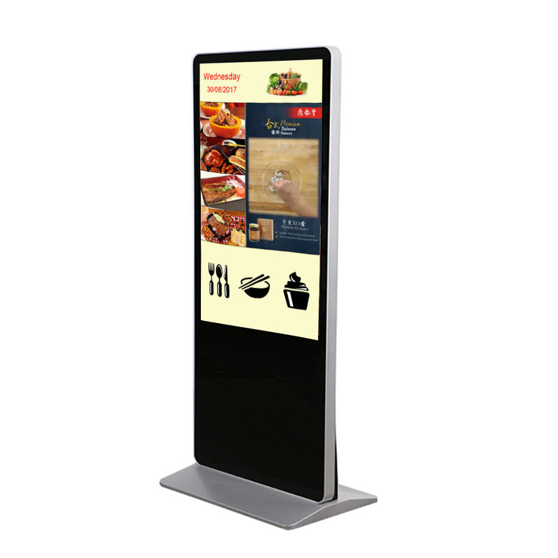 HD 1080P 55 Inch LCD Interactive Touch Screen Kiosk Floor Stand Digital Signage