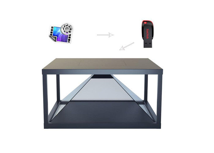 Full HD 19 Inch 360 degree Holographic Display 3d holographic display pyramid box with 4 Sides View