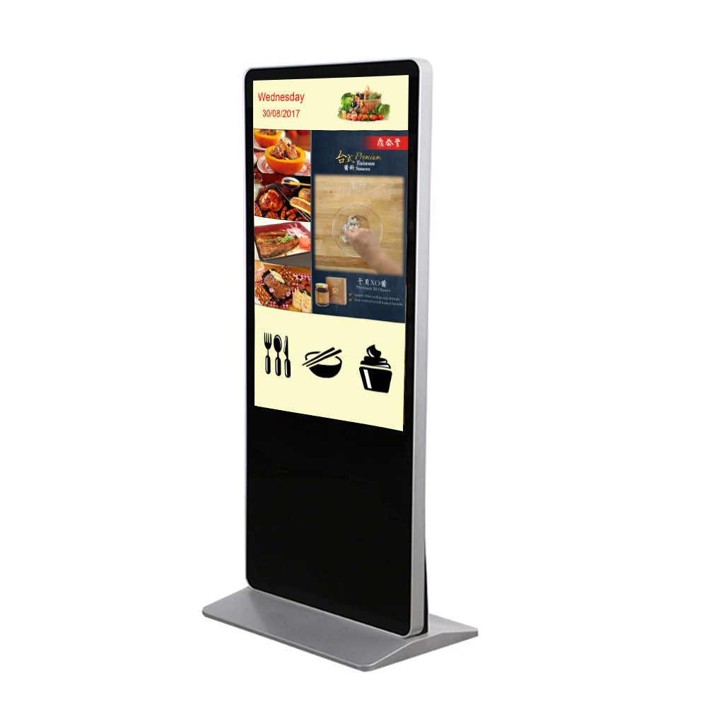 HD 1080P 55 Inch LCD Interactive Touch Screen Kiosk Floor Stand Digital ...