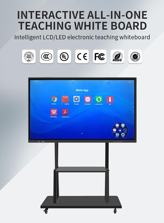 Professional 75 Inch Interactive Touch Whiteboard 4K Flat Panel For ...