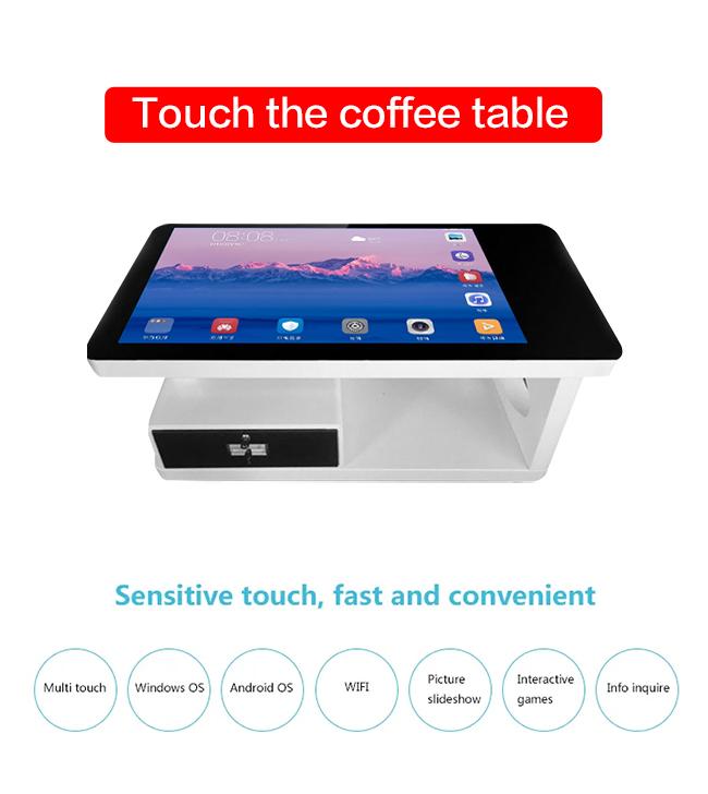 55'' Advertising Lcd Drawer Screen Interactive Touch Screen Smart Coffee Tables Game Table 