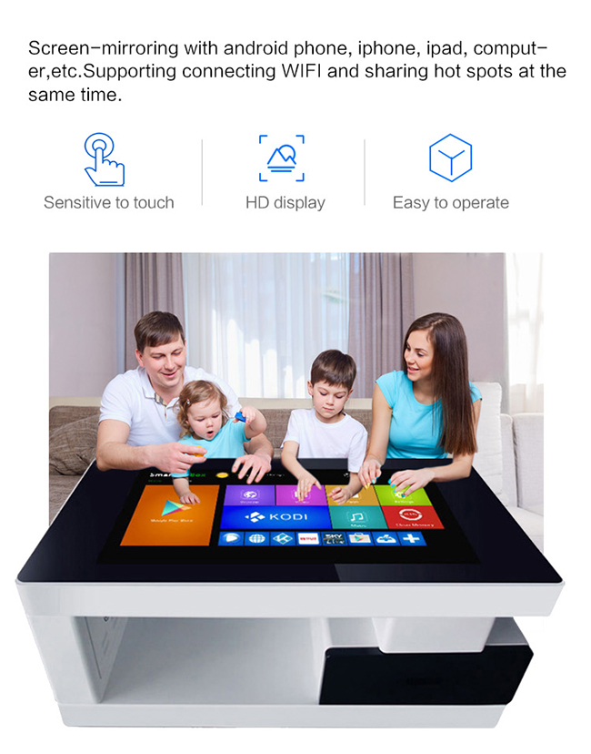 43 Inch Windows Board Dining Lcd Table Kiosk Interactive Multi Top Coffee Smart Touch Screen Table 