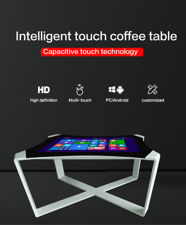 Smart Home Interactive Touch Screen Table For Capacitive Coffee Shop Advertising Kiosks Display Table